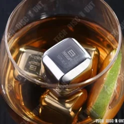 TD® Ice Cube Stone Whisky Återanvändbar rostfritt stål Alkoholvin Högkvalitativ present för män Dryckskylarset med 4