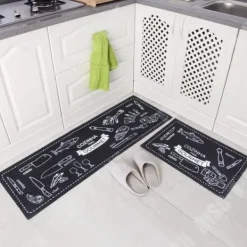 Mattor & Galler Till Diskhoar-TD® Köksmatta Framför Diskbänk - 2 Styck Maskintvättbar Anti-halk Absorberande Köksmatta 40 * 60+40 * 120cm Beständig