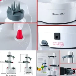 TD® Multifunktionell elektrisk skalmaskin Blad Frukt Grönsakssnidning Snabb Kök Förbered Ät Effektiv Skalare pe