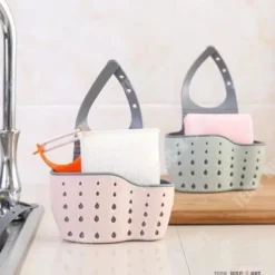 Diskhokorgar-TD® Svampställ Diskbänk och tvål Vägghängande Original Creative Kran Förvaringskorg Servishållare Organizer