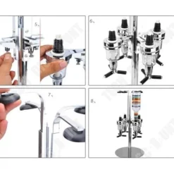 TD® TECH RABATT Hållare för 6 designflaskor med alkoholdispenser 1,5 oz (43 ml) i aluminium