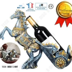 Vinflaskhållare-TD® Väggmonterad vinflaskhållare trä original hästdesign isolerade köksmöbler retro lyxig polerad harts dekoration present