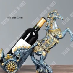 Vinflaskhållare-TD® Väggmonterad vinflaskhållare trä original hästdesign isolerade köksmöbler retro lyxig polerad harts dekoration present