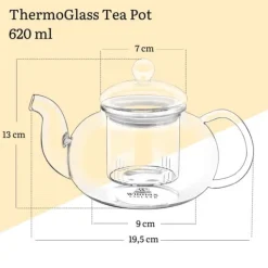 Te- och örtkanna 620 ml Wilmax termoglas