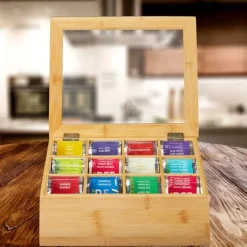 Tebryggare-Teaskrin, Bambu, 9x28x23 cm, Natur