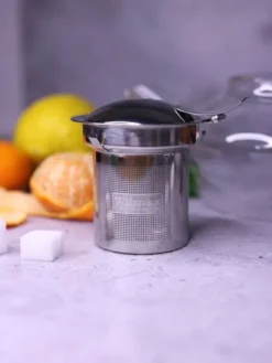 Tekanna 1550 ml Glas med Rostfritt Stålfilter – Värmebeständig Tebryggare