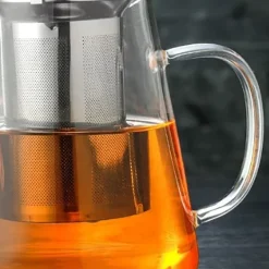 Kaffe- & Tekannor-Tekanna av glas - 1300 ml kapacitet, värmebeständigt, ergonomiskt handtag - perfekt för lösblad och blommande te