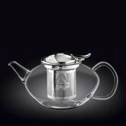 Tekanna Glas 1050 ml – Diskmaskinssäker Värmebeständig Tebryggare med Filter i Rostfritt Stål för Gas- och Elspis