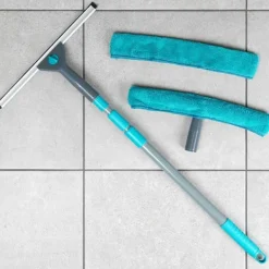 Teleskopisk fönstermopp med gummiskrapa 57-128 cm 4 st.