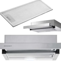 Köksfläktar-Teleskopisk köksfläkt 50cm Inox BT-233