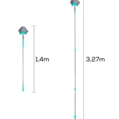 Rengöringsutrustning-Teleskopisk kvast för damm och spindelnät, triangulär, 140-327 cm