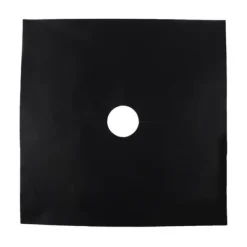 Gasbrännare-Återanvändbar gasspisskyddssats i glasfiber (6 st) - köksredskap (svart)