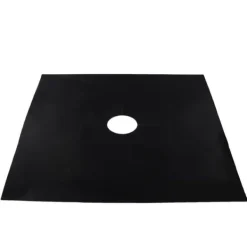 Gasbrännare-Återanvändbar gasspisskyddssats i glasfiber (6 st) - köksredskap (svart)