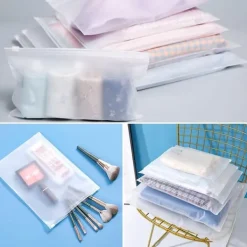 Återanvändbara blixtlåspåsar, 30 st vattentäta frostade plastpåsar, för kläder, underkläder, skor och andra accessoarer