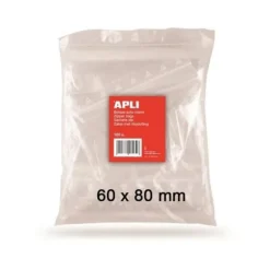 Återförslutbara plastpåsar - APLI - 60 x 80 mm - PE 50µ - Pack med 100 - Hygieniska