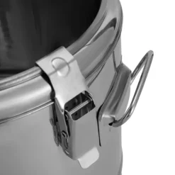 Ishink & Kylare-Termobehållare för mat - Rund termo-hink - 10 l - Metall - Isolerad för varmhållning - Ljusgrå