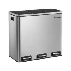 Källsorteringskärl-Återvinningsbehållare, 61x34x55,5 cm, Silver och Svart