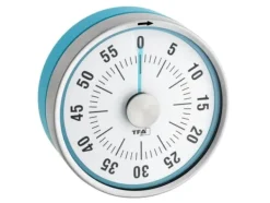 TFA-Dostmann 38.1028.20, Mekanisk kökstimer, Turkos, 60 min., Plast, Rostfritt stål, Analog, Magnetisk