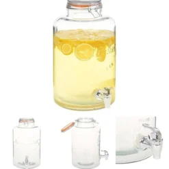 The Living Store Glasbehållare XXL med tappkran transparent 8 L - Dryckesautomater