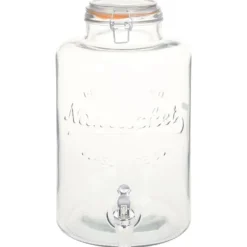 The Living Store Glasbehållare XXL med tappkran transparent 8 L - Dryckesautomater