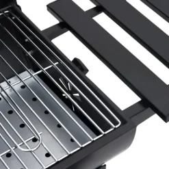 Grillar-The Living Store Grilltunna med hjul och bord svart stål 115x85x95 cm - Utomhusgrillar