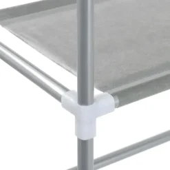 Tvättmaskiner-The Living Store Hylla för tvättmaskin med 3 hyllplan silver 69x28x169 cm - Handdukshängare