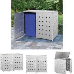 Tillbehör Till Avfallshantering-The Living Store Skjul till två sopkärl 240 L rostfritt stål - Ställningar till sopkärl