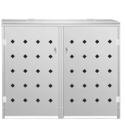 Tillbehör Till Avfallshantering-The Living Store Skjul till två sopkärl 240 L rostfritt stål - Ställningar till sopkärl