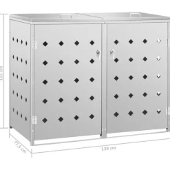 Tillbehör Till Avfallshantering-The Living Store Skjul till två sopkärl 240 L rostfritt stål - Ställningar till sopkärl