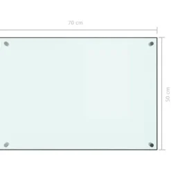 Mattor & Galler Till Diskhoar-The Living Store Stänkskydd vit 70x50 cm härdat glas - Köksverktyg & köksgeråd