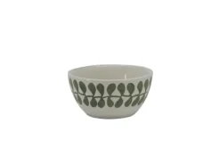 Tallrikar & Bordsserviser-TINA Bowl vegetable Skåle set/ 4 stk 10cm Ø - Stengods - Vit/ Grön