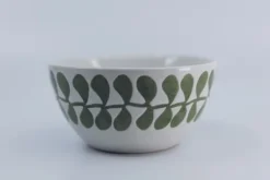Tallrikar & Bordsserviser-TINA Bowl vegetable Skåle set/ 4 stk 10cm Ø - Stengods - Vit/ Grön