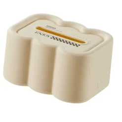 Tissue Box Cover Molnform Multifunktionell Plast Dekorativ Tissue Box Hållare för Vardagsrum Matbord Vit Botten