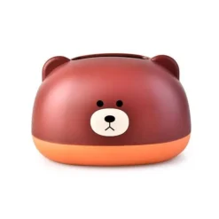 Tissue Box Cover PP Söt tecknat djur Desktop Tissue Dispenser Servetthållare Fodral för badrum Vardagsrum Sovrum Kök Brun