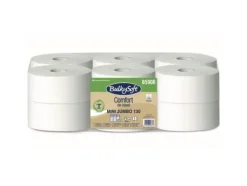 Toalettpapper-Toalettpapper, Jumbo, BulkySoft Comfort, Mini, 2 lager, mjukpapper, vit 95 mm x 130,00 m, Förpackning med 40 rullar