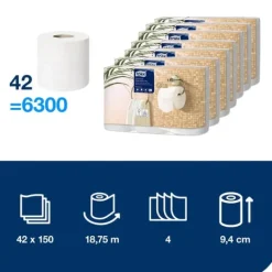 Toalettpapper TORK Pre T4 4-lag 42/krt