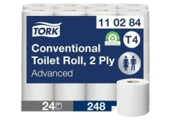 Toalettpapper-Toiletpapir Tork T4 Advanced 2-lags 34,7 m hvid - (24 ruller pr. karton)