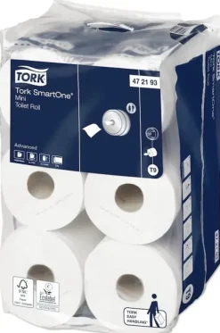 Toalettpapper-Toiletpapir Tork T9 Advanced SmartOne® Mini 2-lag hvid - (12 ruller pr. karton)