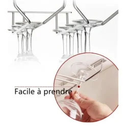 Vinglashängen-Toppmonterad vinglashållare i rostfritt stål i tre nivåer hängande glashållare vin champagneglas