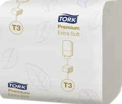 Toalettpapper-Tork Premium Extra Soft T3 - Toalettpapper - 200 g - 252 ark - kvartsvikning - vit - för P/N: 472031, 556000, 556008