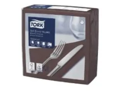 Pappersservetter-Tork servett 39x39 cm 3-lagig Brun,12 pk x 100 pk/krt