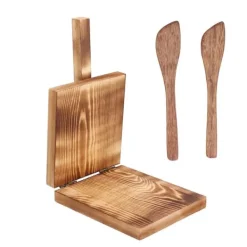 Pressar-Tortillapress i trä - fint hantverk, multifunktionellt degpressverktyg med halkfritt handtag