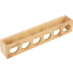 Trä Skrivbord Enkel Rad 6 Flaskor Vinmuggställ Glashållare Display Hylla Organizer6 Hål