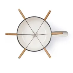 Fondueset-Traditionell fondue-set - LIVOO - MEN426C - 2,6L - 6 personer - Emaljerad gjutjärn - 6 gafflar - Kakelon kompatibel med alla värmekällor