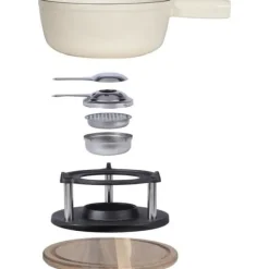 Fondueset-Traditionell fondue-set - LIVOO - MEN426C - 2,6L - 6 personer - Emaljerad gjutjärn - 6 gafflar - Kakelon kompatibel med alla värmekällor