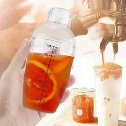 Drinkshakers & Drinkverktyg-Transparent anti-läckage PC Resin Cocktail Shaker Mixer med Scale Bar Tool (700 ml)