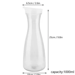 Karaffer-Transparent juiceflaska i akryl - 1000 ml, iskall vattenkanna för bar och hemmabruk