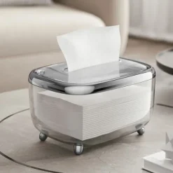 Pappersservetter-Transparent mjukpapperslåda med fast lock - kreativ och enkel pappersförvaringsorganisator