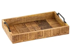 Träbricka set 2 stycken 46×31 cm serveringsbricka