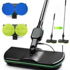 Ångtvättar-Trådlös elektrisk mop LUNAVO uppladdningsbar elektrisk roterande golvrengöringsmaskin, lämplig för olika ytor.